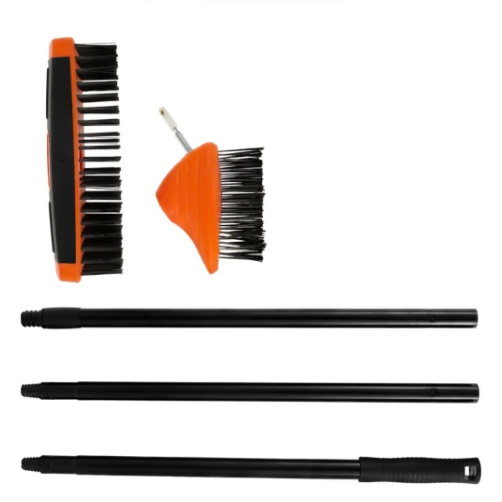 Adjustable Handle Weed Remover Tool 2 Brush Head Wire Brush Weeding Brush Garden Use