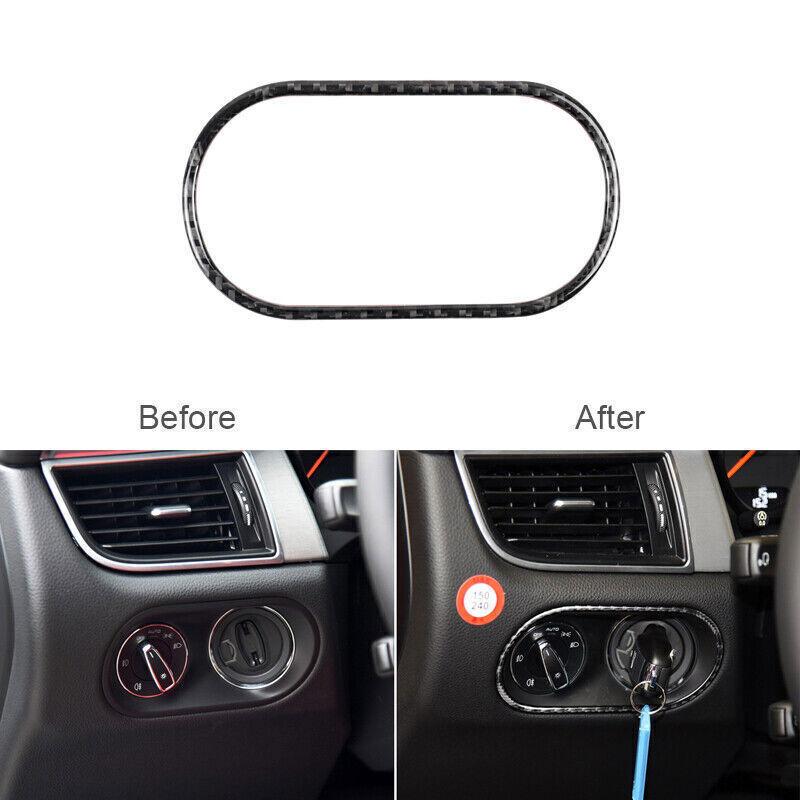 For Porsche Macan 2014- Carbon Fiber Headlight Switch Panel Cover Trim
