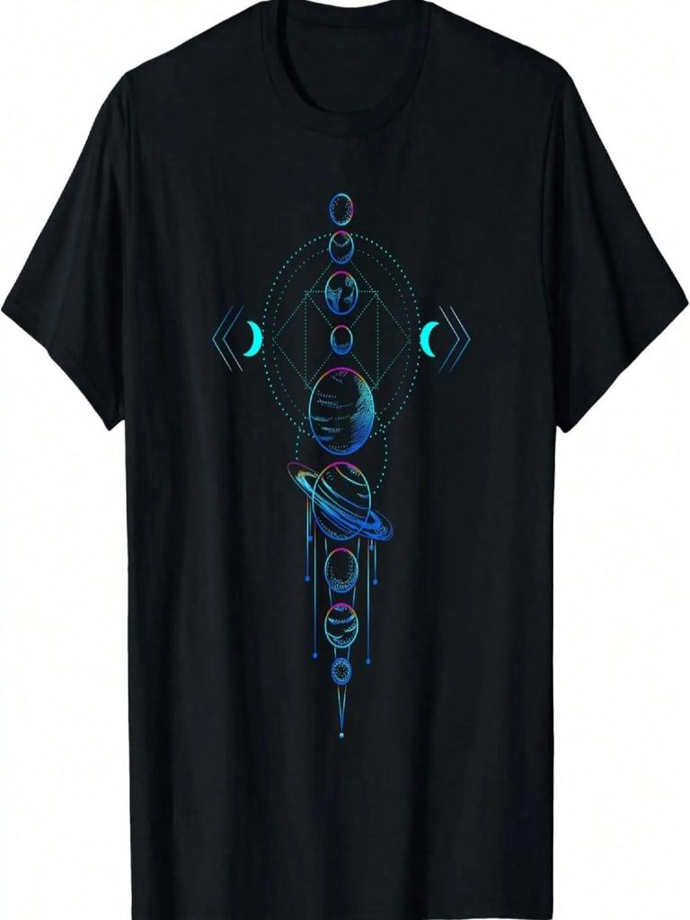 Sacred Geometry T-Shirt - Solar System Planets Shirt, T-Shirt