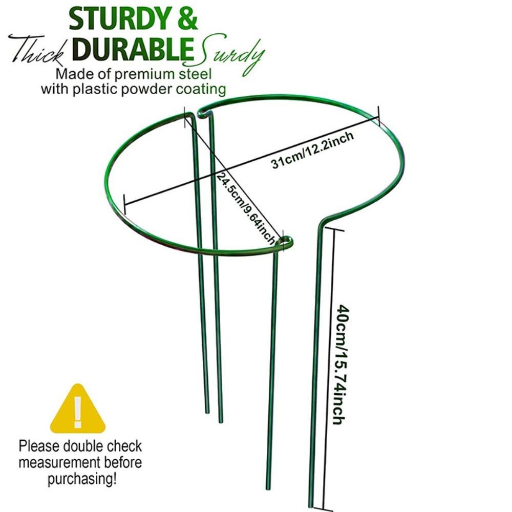 4pcs Metal Plant Support Stakes Flower Pot Stand Flower Ring Climbing Vines Support Half Round Durable