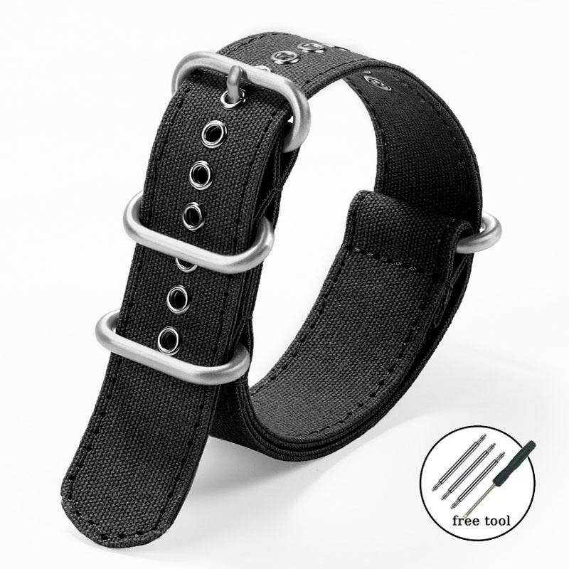 Nylon Watch Straps 20mm 22mm Canvas Strap Khaki for Seiko for Rolex for Omega Wristband Women 18mm Watch Band Men's Military
