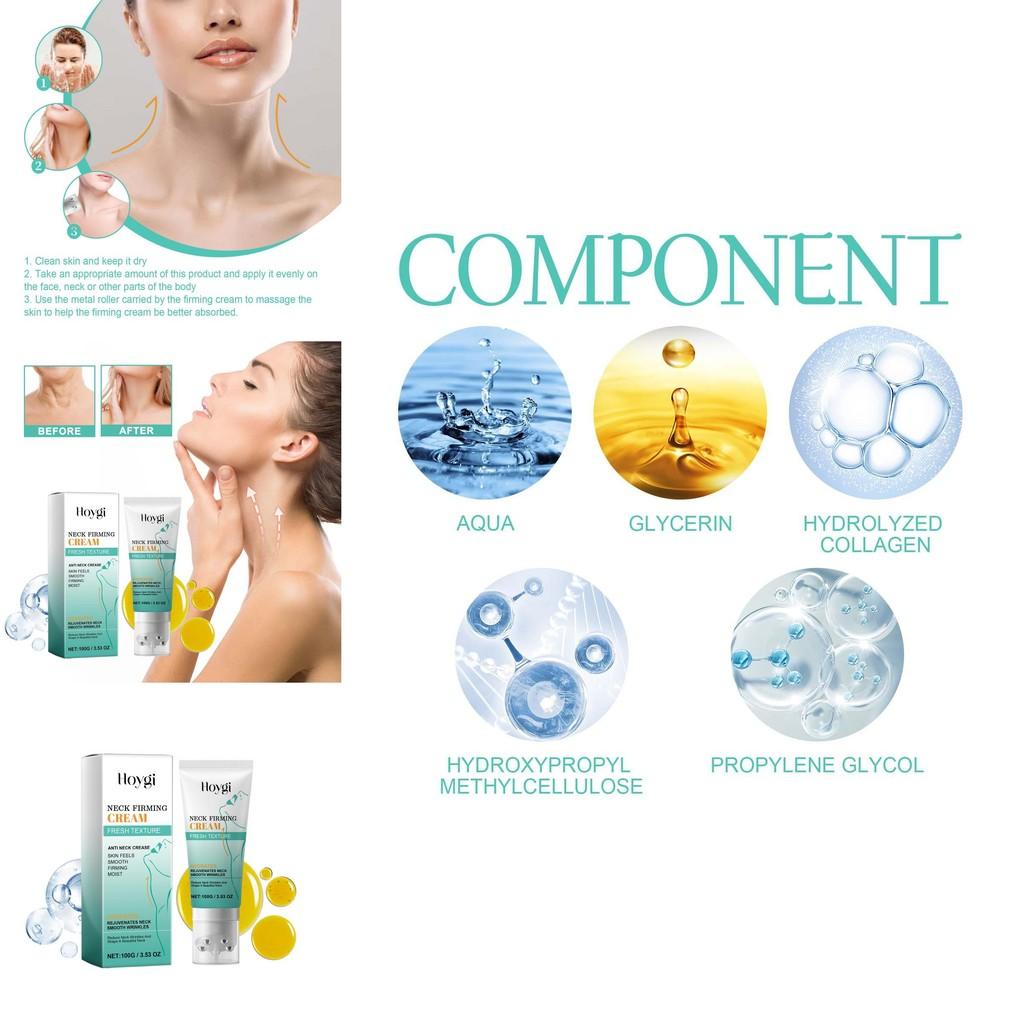 Hoygi Neck Firming Cream Gentle Moisturizing Tightening Radiant Skin Hydration Anti-aging Properties For Youthful Appearance 100g