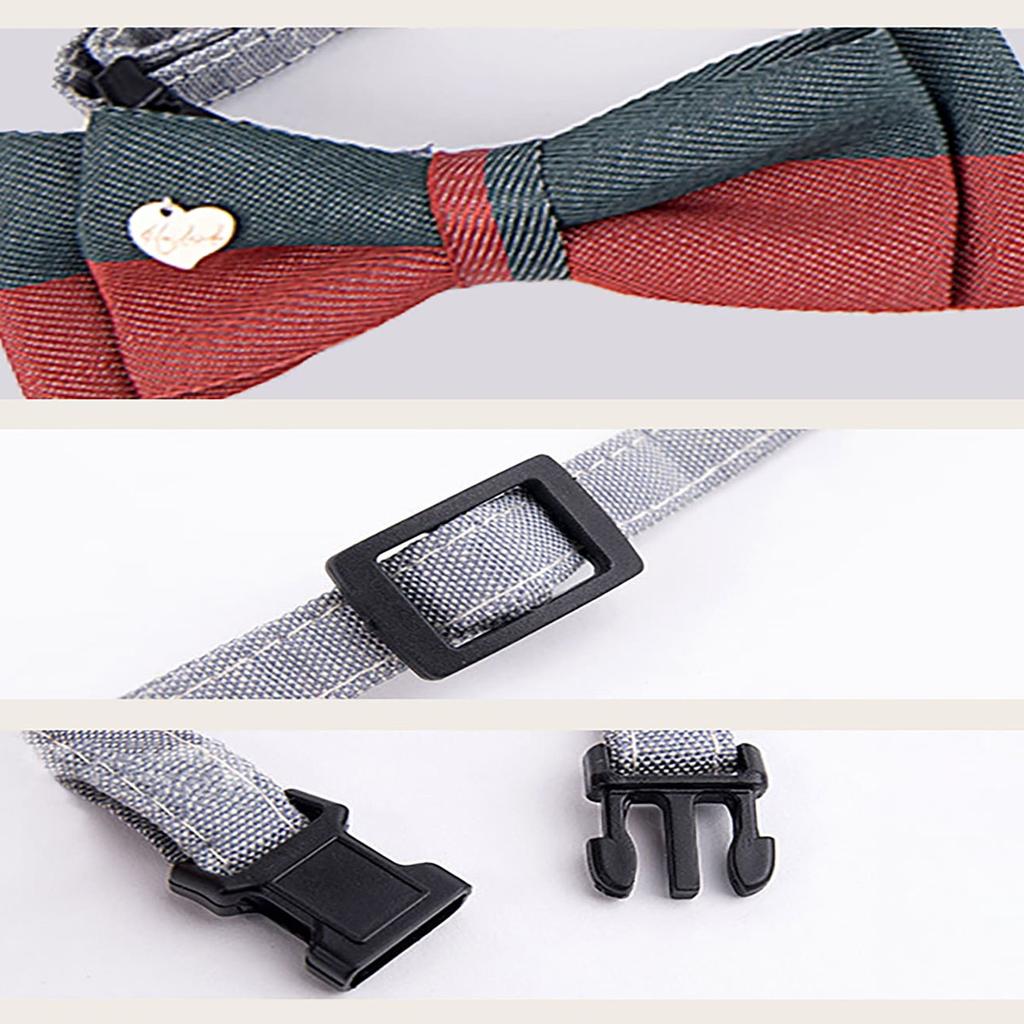 1pc-Cat Two-color Adjustable Bow Tie Pet Collar Pet Supplies