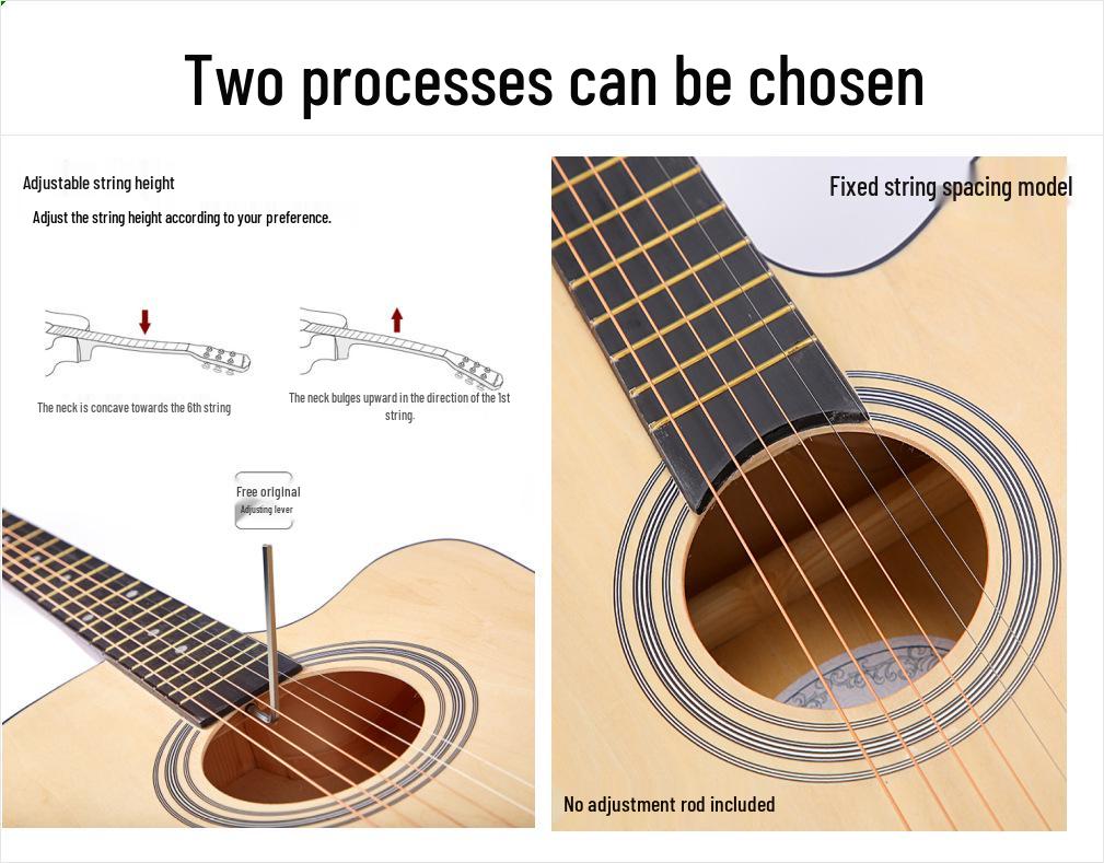 38-inch/41-inch Beginner Folk Guitar for Students and Universal Practice