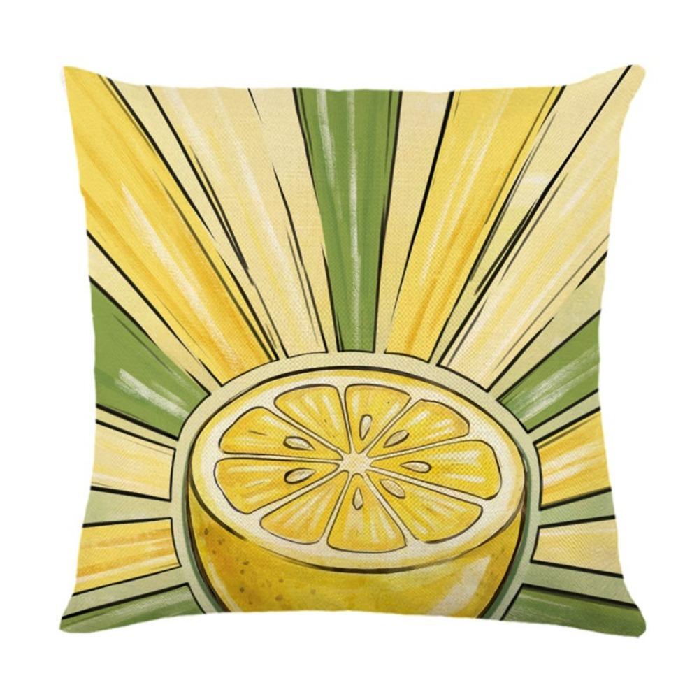 Soft Pillow Covers Fruit Pattern Throw Pillow Case Lemon Pattern Pillowcase  Spring Summer Style D