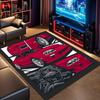 Red Classic Sport Car Interior Comic Print Area Rug Non‑Slip Rectangular Floor Mat Auto Fan Decor for Gaming Bedroom Living Room