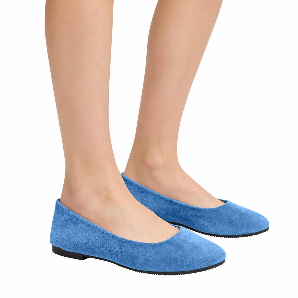 Women's Pointed Toe Flat Shoes Slip On Ballet Style Low Heel Casual Comfortable Soft Material Footwear