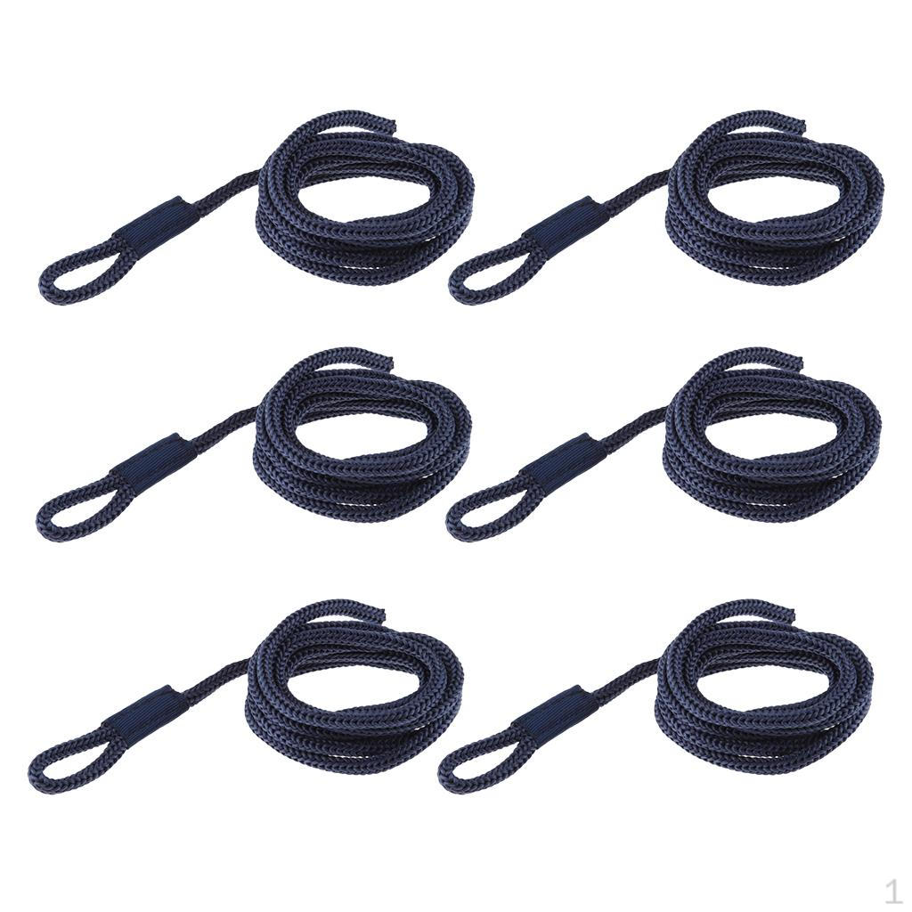 

6 Pieces Boat Lines 1/4inch X 5feet Whips Rope Docking Blue