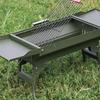 Foldable Portable Briquette Grill Metal with Side Tables Easy Setup