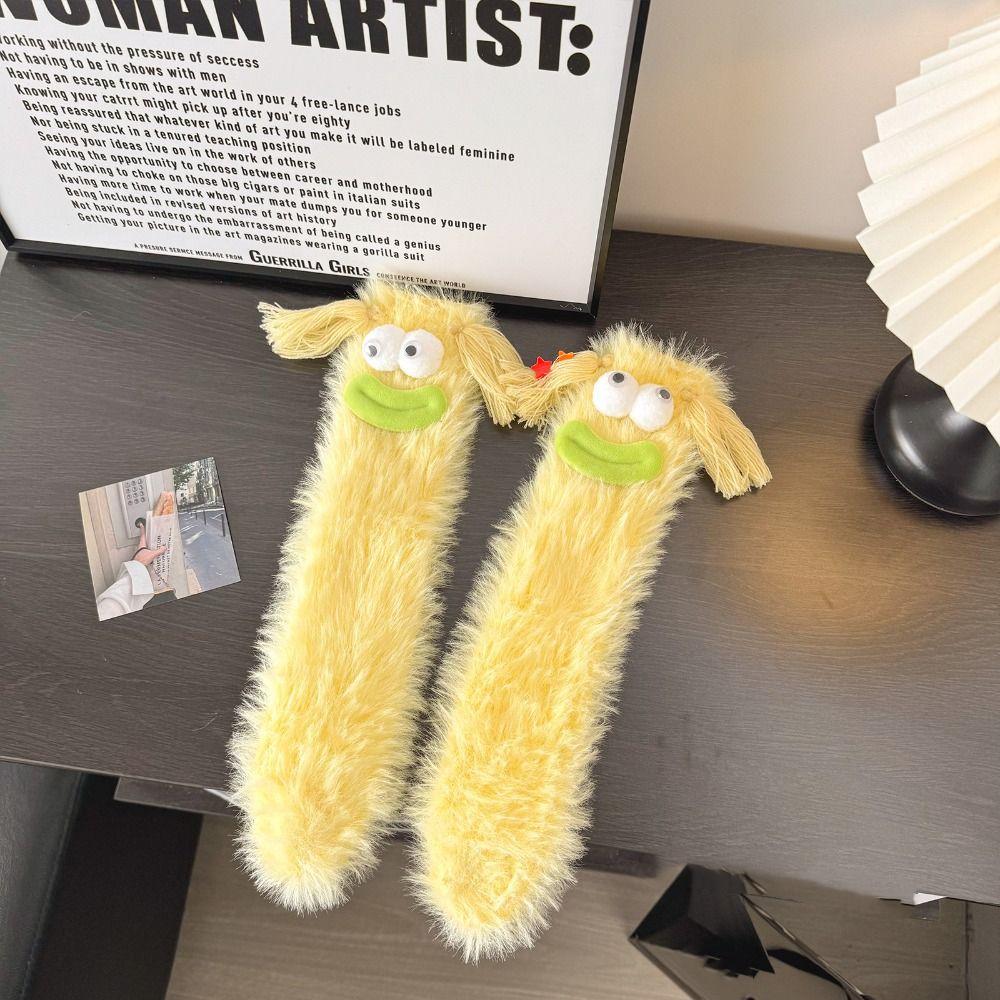 Cartoon Funny Tube Socks Plush Furry Plush Sock Cute Floor Stockings Women  Gifts