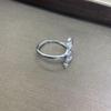 Beixi S925 Sterling Silver Musical Note Adjustable Ring with Zirconia Inlay