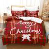 3D Happy New Year Bedding Set Christmas Happy Duvet Cover Pillowcase 2/3 Holiday Gift AU/EU/ES/DE Full Size Quick Drying Soft Home Textile