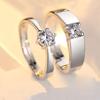 S925 Sterling Silver Entwined Couple Rings: Women's Six-Prong Set Diamond Light Luxury Proposal Rings