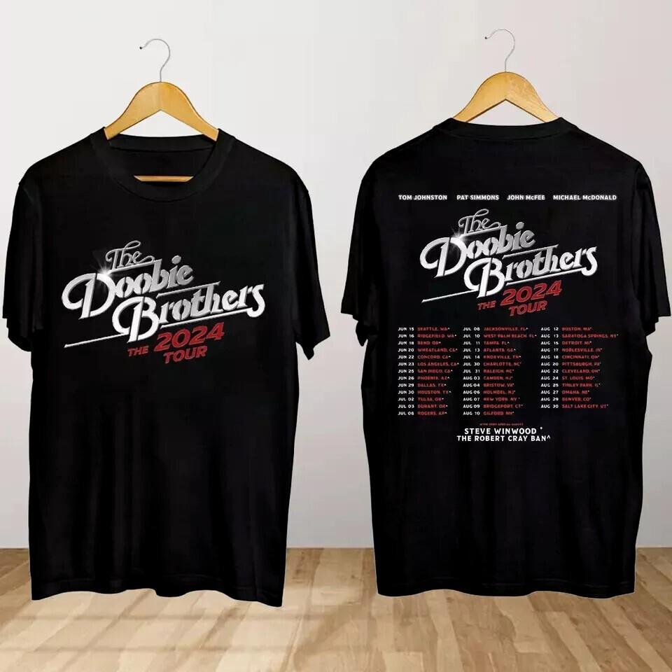 The Doobie Brothers Тур 2024 Черная хлопковая унисекс футболка S-5XL ZL040 Унисекс футболка L