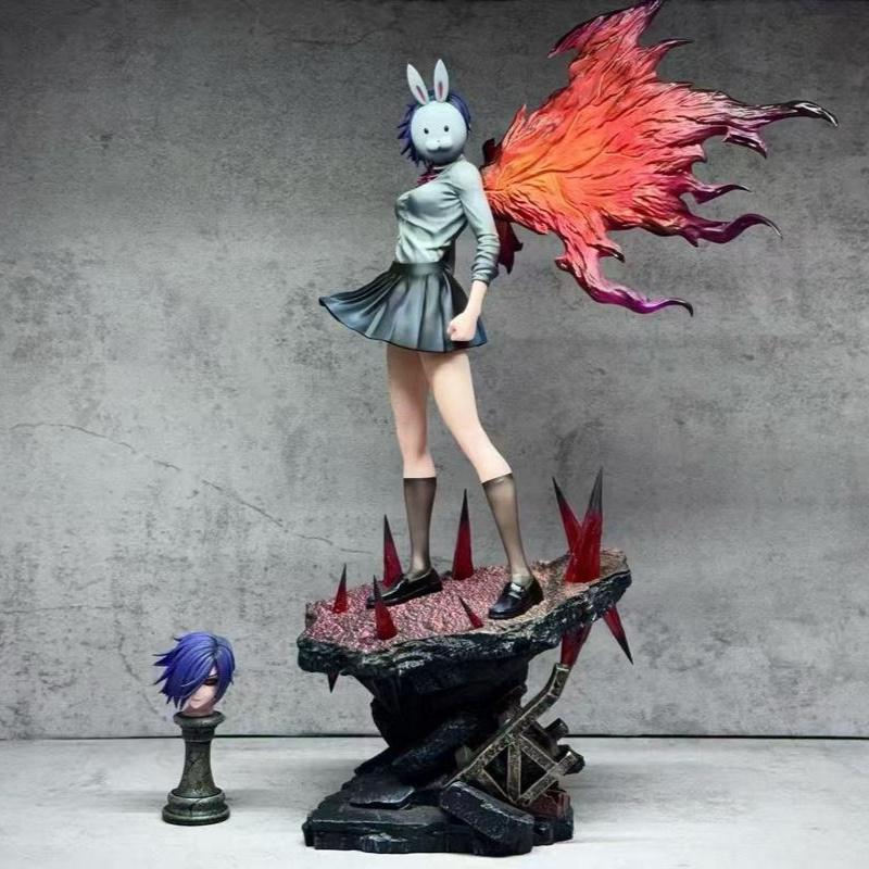 37CM GK Tokyo Ghoul Kirishima Tōka Double Headed Form Action Figures Anime Statue Desktop Ornament Girl Collectible Toys Gifts