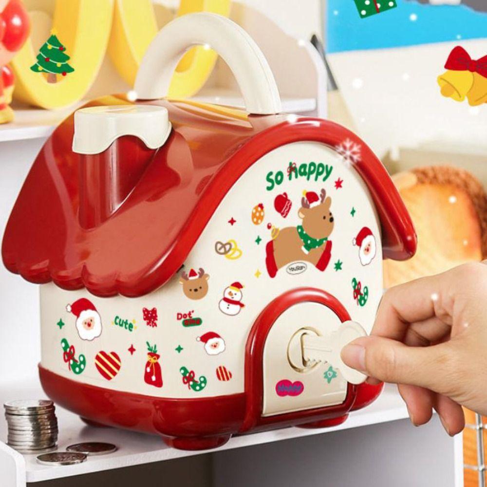 Large Capacity House Piggy Bank With Key Lock Children Money Boxes Creative Toy