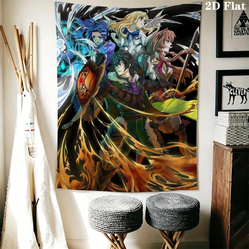 The Rising of the Shield Hero Wall Tapestry Aesthetic Wall Hanging Printed Fabric Blanket Decorative Tapestries for Bedroom Living Room Home Decor