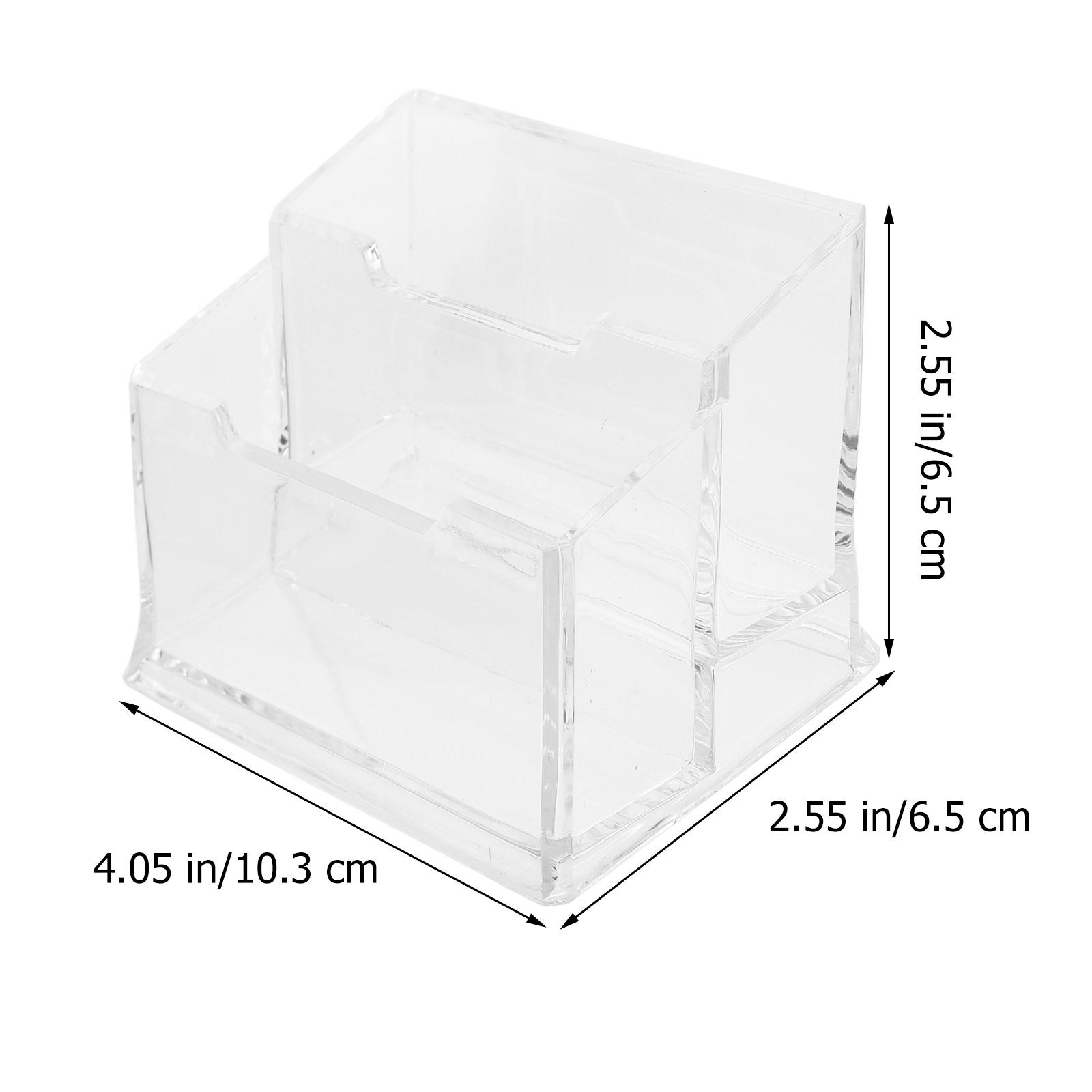 Business Card Stand Transparent Organizer Desktop Holder PP Material Non Slip Base Office Table Display Holder Business Card