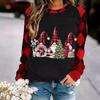 Women's Christmas 3D Printed Crew Neck Long Sleeve T-Shirt Fashion Versatile Breathable Trend Casual