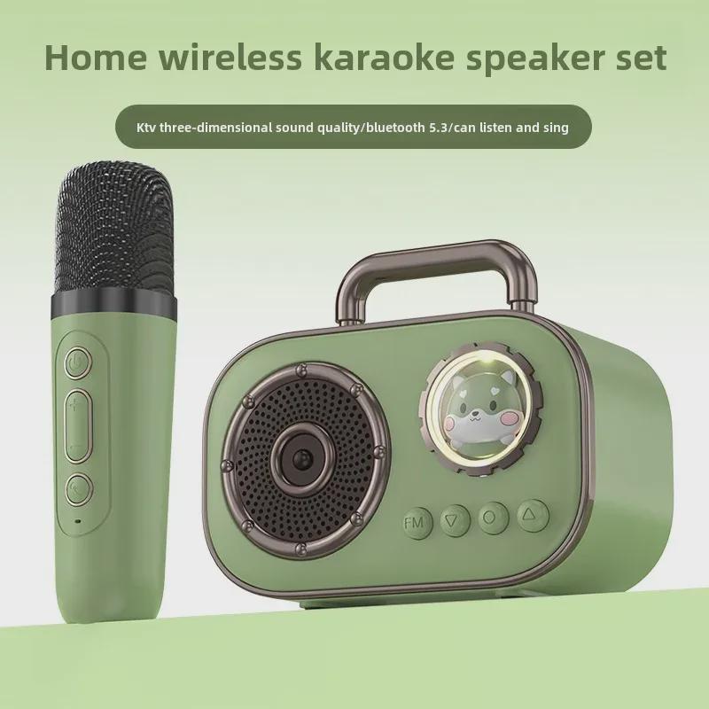 Przenośny Kreatywny Głośnik Bluetooth Kapsuła Kosmiczna z Mikrofonem do Śpiewania na Zewnątrz i Domowego KTV