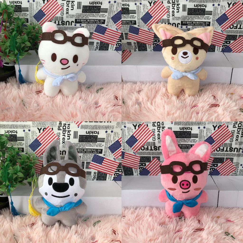 Skzoo Leeknow Hyunjin Cartoon Plüschtier für Kinder Kristall Ultraweich Kaninchen Design Anpassbares Bild 20cm Höhe