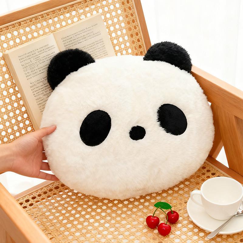 Süßes Panda-Plüschkissen für Sofa-Dekoration mit weichem Kunstfell für Wohnzimmer-Komfort