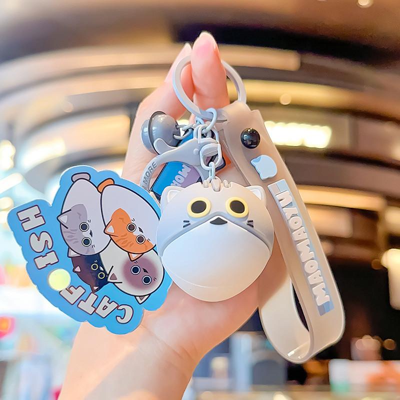 Cat Vibrant Cartoon Fish Keychain Playful Pvc Material Perfect For Cat Themed Gifts