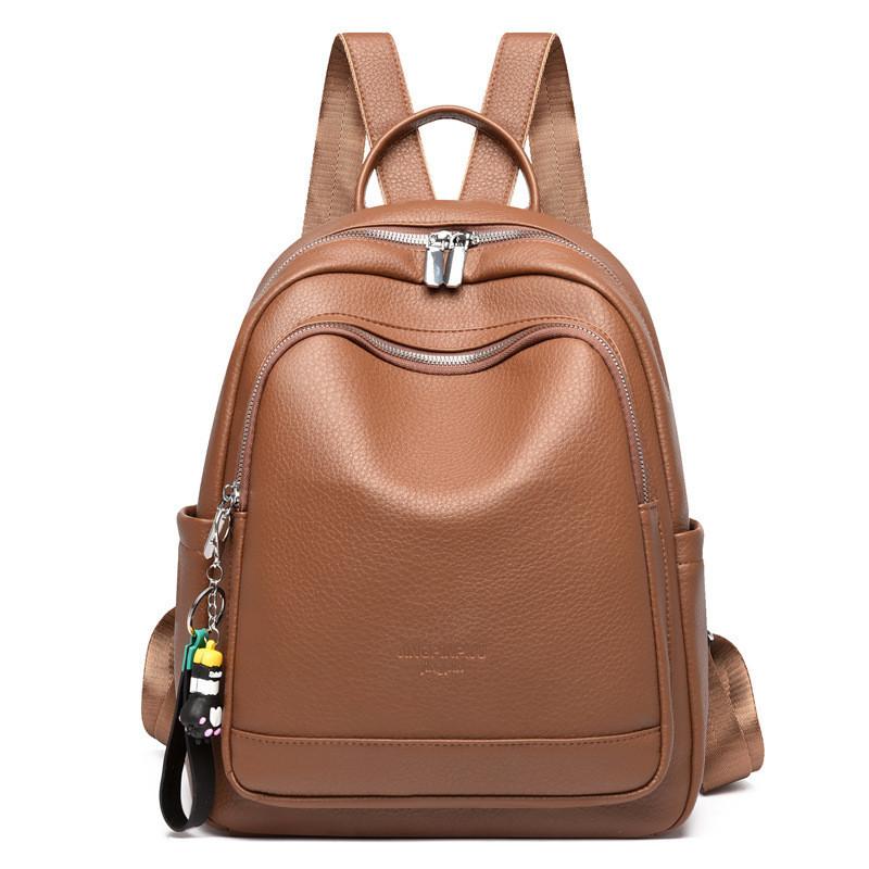 IELGY backpack, high-end solid color, fashionable large-capacity backpack, casual schoolbag, commuting