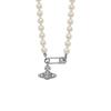 Empress Cixi Pearl Necklace: Elegant High-End Sparkling Brooch Clavicle Chain Choker for Women