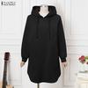 ZANZEA Women Hoodies Long Sleeve Autumn Casual Hooded Pullovers Long Sweatshirts