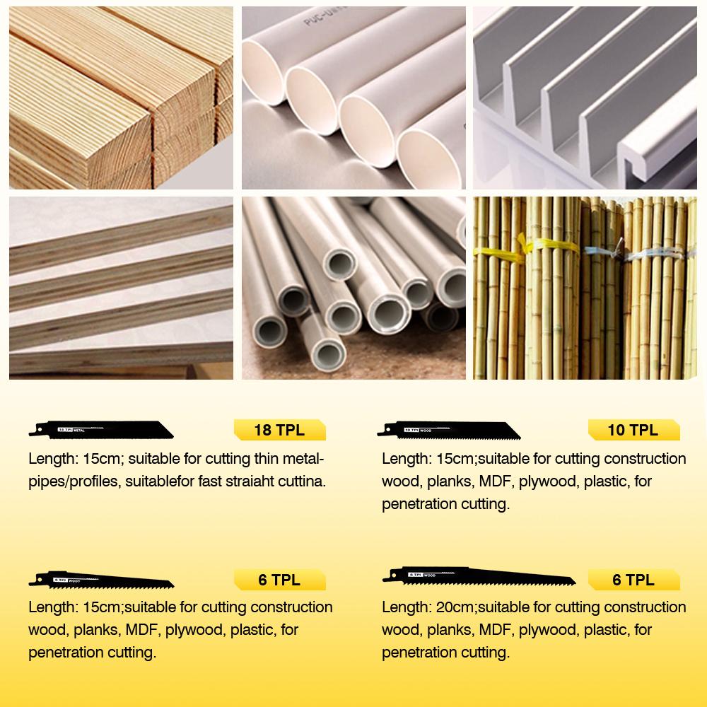 MELLWIN Brushless Electric Reciprocating Saw With 4Saw Blades Metal Wood Cordless Electric CutSaw Tool For Makita 18VBattery Pin