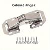 20pcs Hidden Hinges for Cabinet Doors, Frameless Cabinet Door Hinges, Surface-mounted Cabinet Door Hinges, with 160 Screws