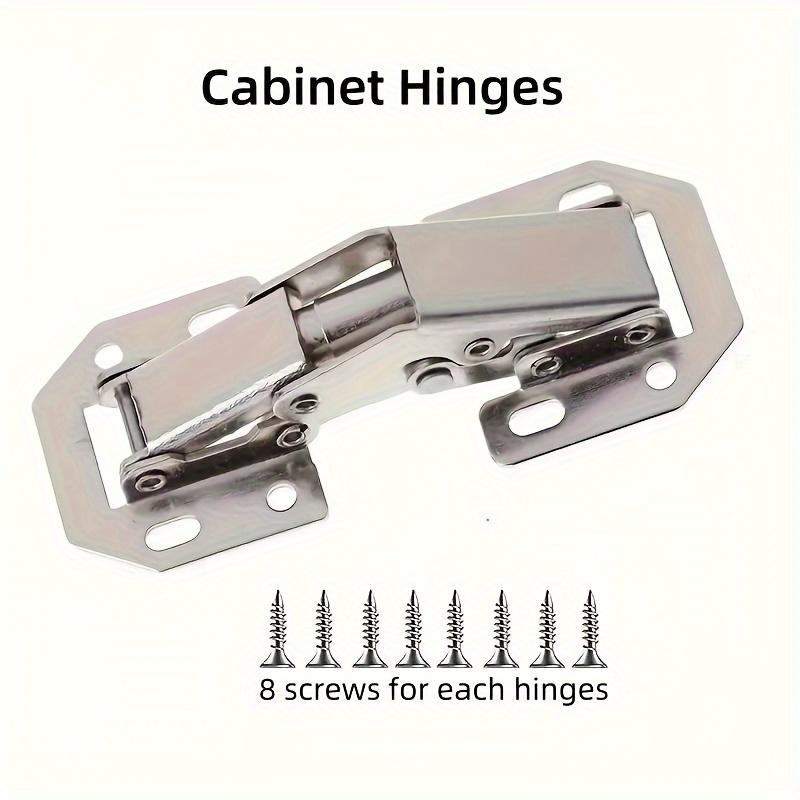 20pcs Hidden Hinges for Cabinet Doors, Frameless Cabinet Door Hinges, Surface-mounted Cabinet Door Hinges, with 160 Screws