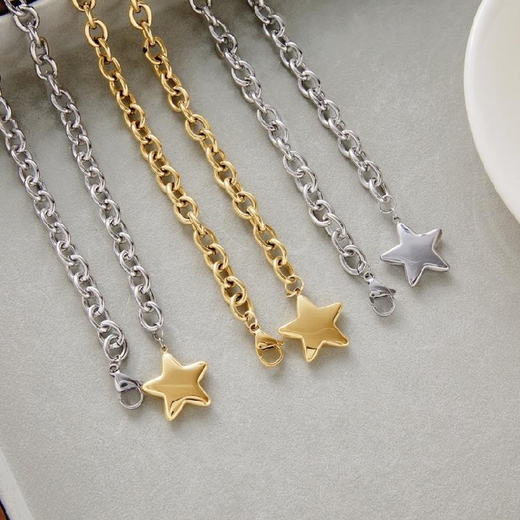 Contemporary Star Motifs Clavicle Chain Corrosion Resistant Stainless Steel Collarbone Chain Jewelry Gift