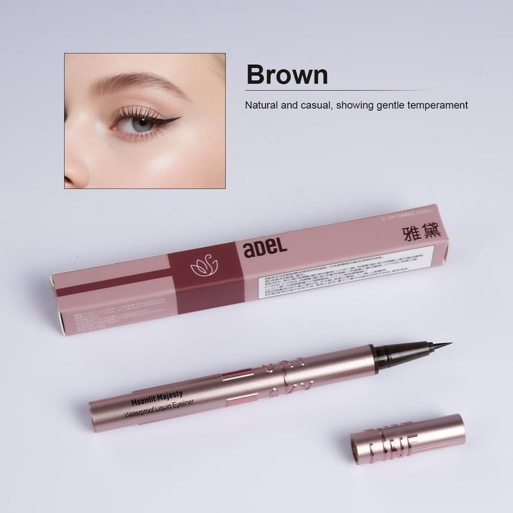 Liquid Eyeliner Pencil Adai Flower Makeup Cosmetics Black Brown 24 H Waterproof Relief Design