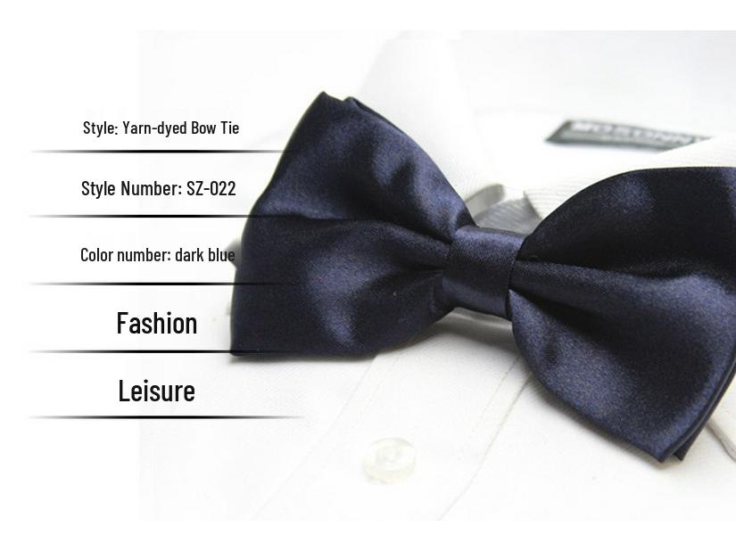 Solid Color Formal Wedding Bow Tie for Men - Customizable Logo and Multi-Color Options