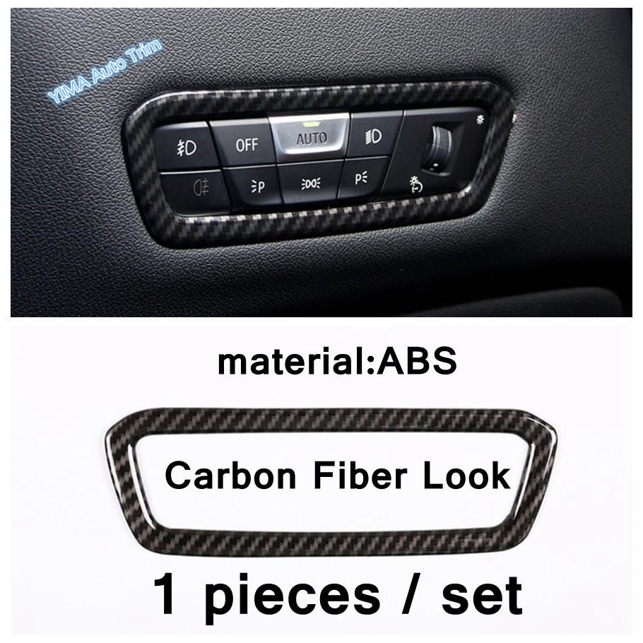 Safety Seat Belt Buckle / Pillar B / Gear Shift Box Panel Cover Trim For BMW X5 G05 X7 - Carbon Fiber Look Interior