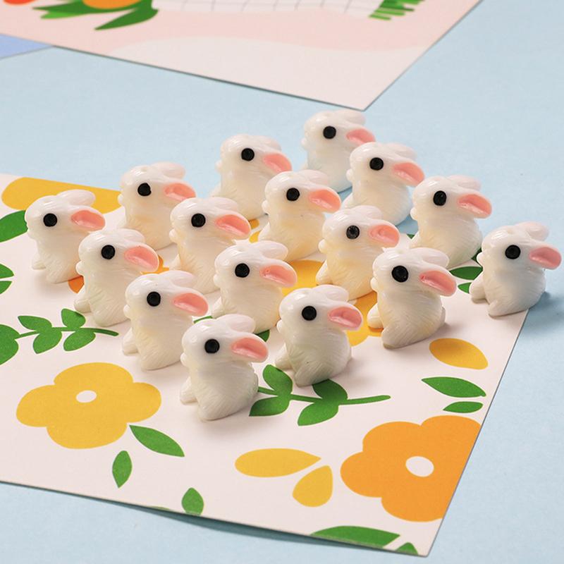 Abstract Bunny White Ceramic Cartoon Beads Handmade Material Jewelry Accessories