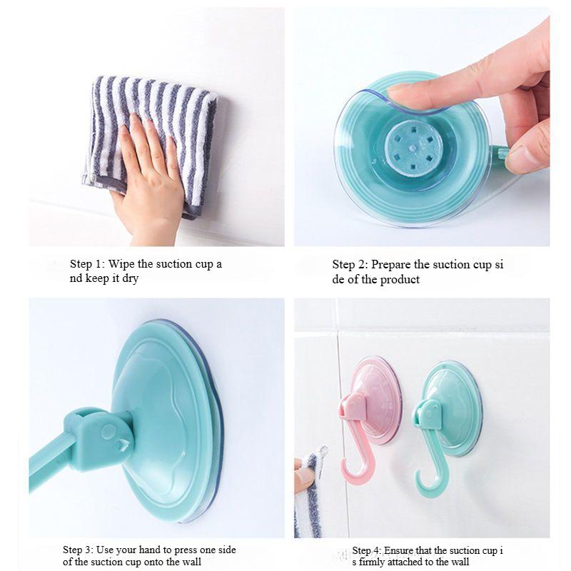 Vielseitige Saugnapfhaken, wiederverwendbares PVC mit Metallhaken, wasserdicht für Badezimmer, Küche, Fenster Glastüren Mehrzweckhaken