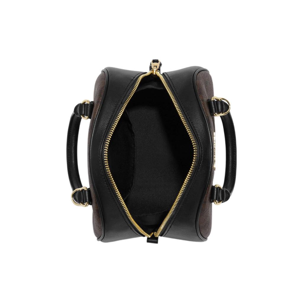 Coach Sydney 20 Classic Monogram Coated Canvas And Leather Shell Bag Women handbags Black Brown CA591-IMAA8