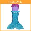 Vestito Costumi da Sirena per Bambine in Tessuto di Seta di Latte per Cosplay di Halloween