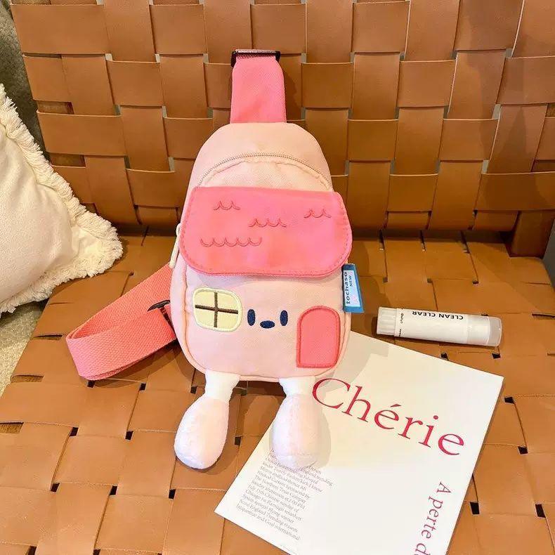 

Children s bag 2025 summer new cute cute cute girl messenger bag cartoon going out light baby boy breast bag розовый