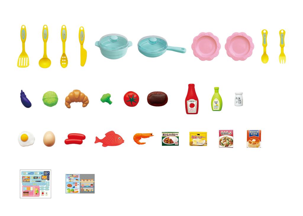 Ishikawa Toys Gokko Cooking Lover Exciting Kitchen Pretend Play W36 x H38 x Light Blue Set, Set, D19cm,