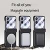 High-end Built-in Magnetic Ring with Tempered Glass Film Phone Case for Xiaomi Mix Flip 2 Spring Hinge Camera Protection Cover