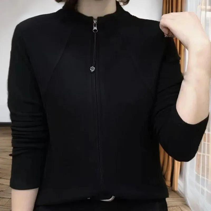 Elegante Cárdigan de Invierno con Cremallera: Top Versátil y Elegante de Manga Larga para Mujer