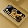 Golden Tiger Metallic Glass Phone Case Suitable for Samsung Galaxy S26 S25 S24 S22 S21 S20 FE/Ultra/Plus Anti Drop Rear Cover