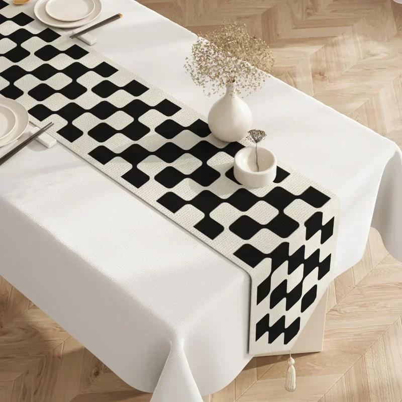 Cotton  Linen Tea Table Decoration Table Flag Light Luxury High-end Cover Cloth Dinner Side Cabinet Countertop Cushion Cloth