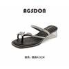 Augustine thick-heeled slippers women's summer wear 2025 new butterfly sandals toe-to-toe temperament high heels