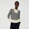 GOELIA Women's Striped Lapel Knit Sweater