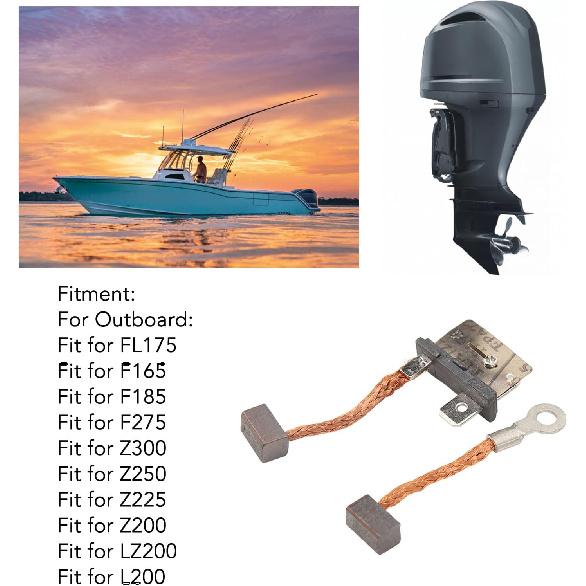 Bnineteenteam 4 PCS Trim Tilt Motor Brush Kit, Boat Motor Carbon Brush Set High Stability 64E 43892 00 for Outboard 115 to Trim Tilt